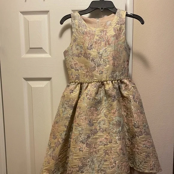 Dresses | Girls Floral Jacquard Print Formal Dress | Poshmark